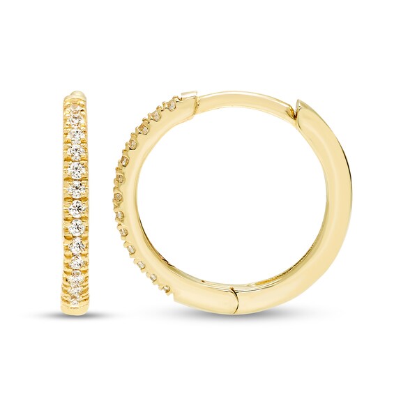 1/4 CT. T.w. Diamond Stud and Hoop Earrings Set in Sterling Silver with 18K Gold Plate