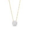Thumbnail Image 1 of 1/2 CT. T.W. Princess-Shaped Multi-Diamond Double Octagonal Frame Necklace in 10K Gold