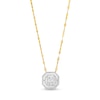 Thumbnail Image 0 of 1/2 CT. T.W. Princess-Shaped Multi-Diamond Double Octagonal Frame Necklace in 10K Gold