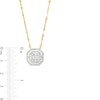 Thumbnail Image 4 of 1/2 CT. T.W. Princess-Shaped Multi-Diamond Double Octagonal Frame Necklace in 10K Gold