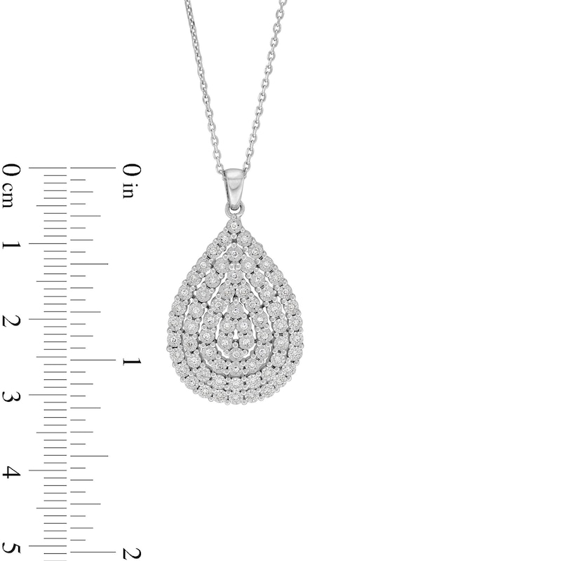 1/5 CT. T.W. Pear-Shaped Multi-Diamond Triple Frame Pendant in Sterling Silver