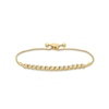 Thumbnail Image 1 of 1/4 CT. T.W. Diamond Bypass Frame Line Bolo Bracelet in Sterling Silver with 10K Gold Plate - 9"