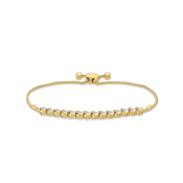 1/4 CT. T.W. Diamond Bypass Frame Line Bolo Bracelet in Sterling Silver with 10K Gold Plate - 9"