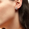 Thumbnail Image 2 of 1/2 CT. T.W. Princess-Shaped Multi-Diamond Double Octagonal Frame Stud Earrings in 10K Gold