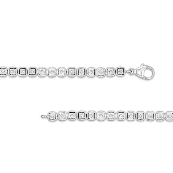 1/4 CT. T.w. Diamond Square-Shaped Link Line Bracelet in Sterling Silver - 8"