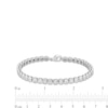 Thumbnail Image 4 of 1/4 CT. T.W. Diamond Square-Shaped Link Line Bracelet in Sterling Silver - 8"