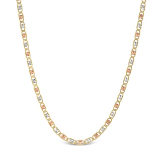 Main Image 1 of 2.5mm Diamond-Cut Valentino Chain Necklace in Solid 14K Tri-Tone Gold - 18"