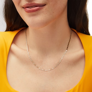 Main Image 2 of 2.5mm Diamond-Cut Valentino Chain Necklace in Solid 14K Tri-Tone Gold - 18"