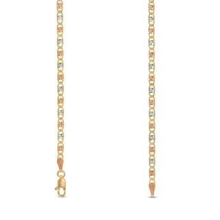 Main Image 3 of 2.5mm Diamond-Cut Valentino Chain Necklace in Solid 14K Tri-Tone Gold - 18"
