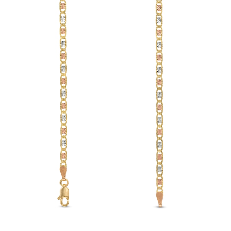 Main Image 3 of 2.5mm Diamond-Cut Valentino Chain Necklace in Solid 14K Tri-Tone Gold - 18"