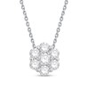 Thumbnail Image 0 of 1 CT. T.W. Certified Lab-Created Multi-Diamond Flower Necklace in 10K White Gold (F/SI2) - 19"