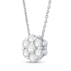 Thumbnail Image 1 of 1 CT. T.W. Certified Lab-Created Multi-Diamond Flower Necklace in 10K White Gold (F/SI2) - 19"