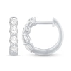 Thumbnail Image 2 of 1 CT. T.W. Certified Lab-Grown Diamond Four Stone Huggie Hoop Earrings in 10K White Gold (F/SI2)