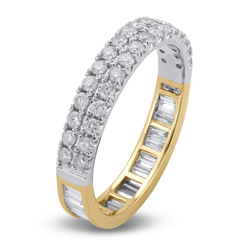 Main Image 2 of 1 CT. T.W. Lab-Grown Diamond Double-Sided Ring in Sterling Silver and 14K Gold Plate (F/SI2)
