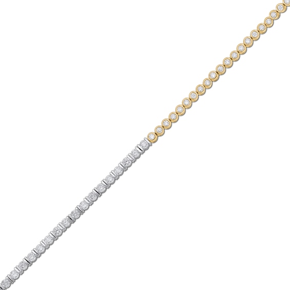 2 CT. T.w. Lab-Grown Diamond Tennis Bracelet in Sterling Silver and 14K Gold Plate (F/Si2) - 7â