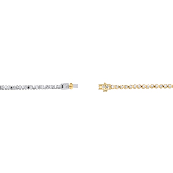2 CT. T.w. Lab-Grown Diamond Tennis Bracelet in Sterling Silver and 14K Gold Plate (F/Si2) - 7â