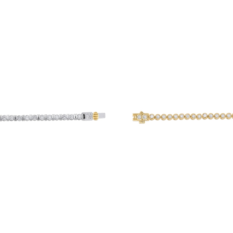 Main Image 3 of 2 CT. T.W. Lab-Grown Diamond Tennis Bracelet in Sterling Silver and 14K Gold Plate (F/SI2) - 7”