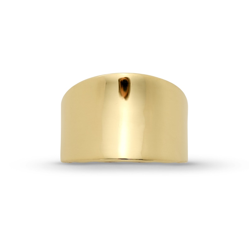 Polished Concave Ring in Solid 10K Gold - Size 7