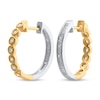 Thumbnail Image 1 of 1/2 CT. T.W. Lab-Grown Diamond Double-Sided Hoop Earrings in Sterling Silver and 14K Gold Plate (F/SI2)