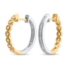 Thumbnail Image 0 of 1/2 CT. T.W. Lab-Created Diamond Double-Sided Hoop Earrings in Sterling Silver and 14K Gold Plate (F/SI2)