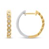 Thumbnail Image 4 of 1/2 CT. T.W. Lab-Created Diamond Double-Sided Hoop Earrings in Sterling Silver and 14K Gold Plate (F/SI2)