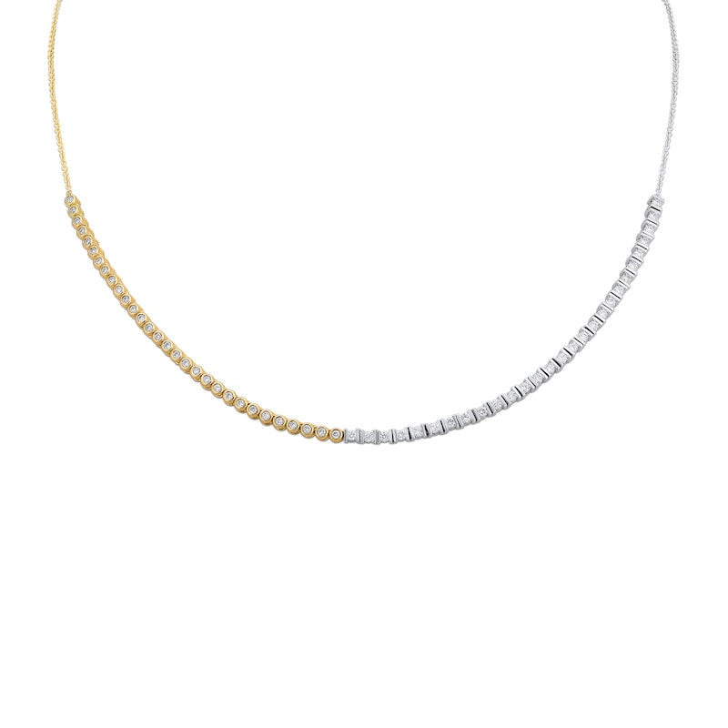 Main Image 1 of 1 CT. T.W. Lab-Grown Diamond Necklace in Sterling Silver and 14K Gold Plate (F/SI2) - 18”
