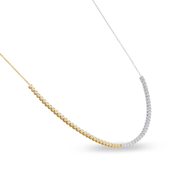 1 CT. T.w. Lab-Grown Diamond Necklace in Sterling Silver and 14K Gold Plate (F/Si2) - 18â