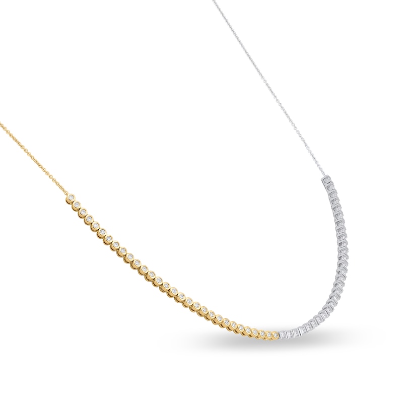 Main Image 2 of 1 CT. T.W. Lab-Grown Diamond Necklace in Sterling Silver and 14K Gold Plate (F/SI2) - 18”