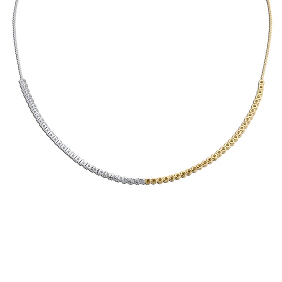 1 CT. T.w. Lab-Grown Diamond Necklace in Sterling Silver and 14K Gold Plate (F/Si2) - 18â