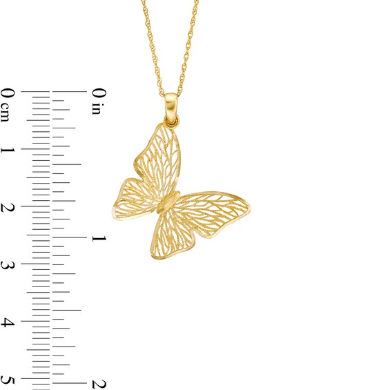 Filigree Butterfly Pendant and Stud Earrings Gift Set in 10K Gold