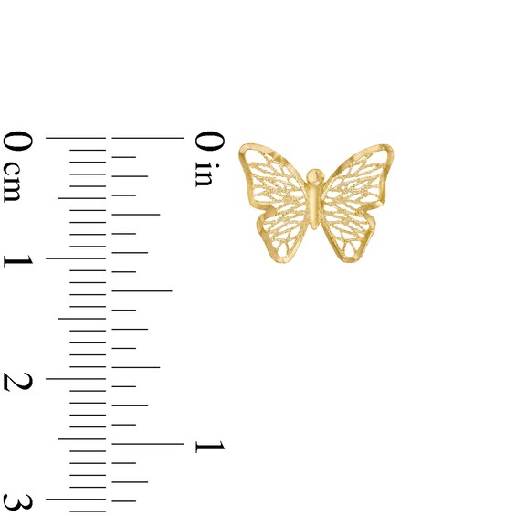 Filigree Butterfly Pendant and Stud Earrings Gift Set in 10K Gold