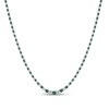 Thumbnail Image 2 of Lab-Created Emerald and 3 CT. T.W. Diamond Graduated Alternating Tennis Necklace in 10K White Gold - 16"