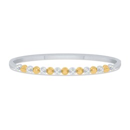 1/2 CT. T.W. Certified Lab-Created Diamond Spiked Bangle Bracelet in Sterling Silver and 10K Gold Plate (I/SI2)