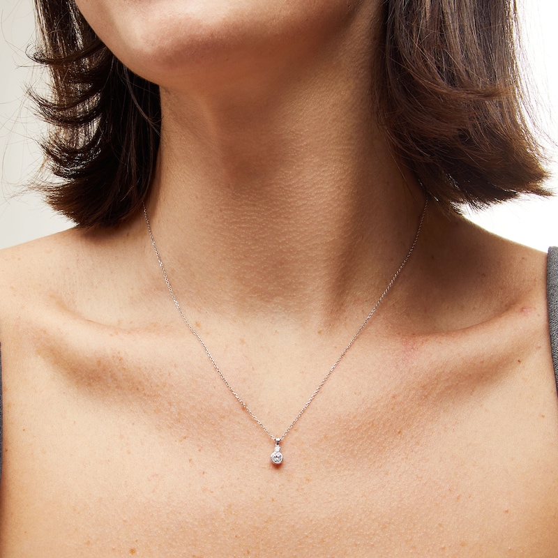 Main Image 2 of 1/3 CT. T.W. Diamond Stacked Duo Drop Pendant in 14K White Gold
