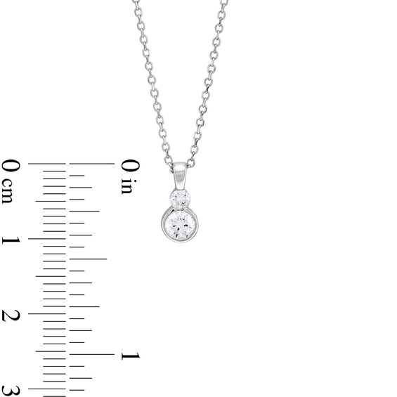 1/3 CT. T.w. Diamond Stacked Duo Drop Pendant in 14K White Gold