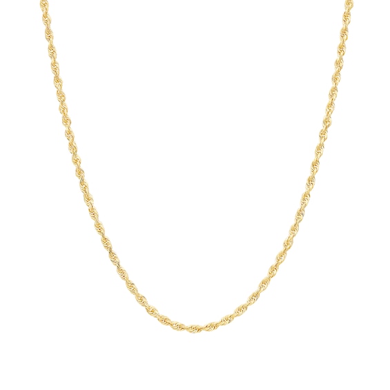 2.4mm Rope Chain Necklace in Semi-Solid 14K Gold