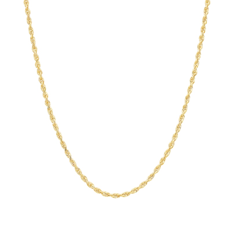 2.4mm Rope Chain Necklace in Semi-Solid 14K Gold - 18"