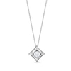 Thumbnail Image 1 of 1/2 CT. Certified Lab-Grown Diamond Solitaire Tilted Square Frame Pendant in 14K White Gold (F/SI2)