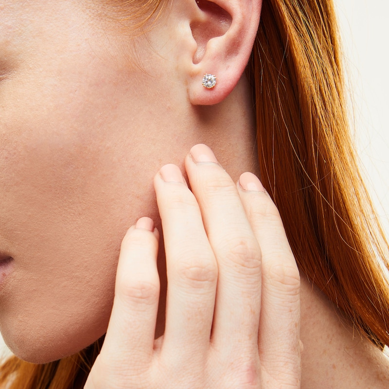 Main Image 2 of 1 CT. T.W. Certified Lab-Grown Diamond Solitaire Stud Earrings in 14K Gold (F/VS2)