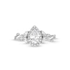 Thumbnail Image 4 of 1 CT. T.W. Pear-Shaped Diamond Frame Leaf-Sides Engagement Ring in 14K White Gold