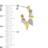 Thumbnail Image 3 of 1/2 CT. T.W. Certified Lab-Grown Diamond Spiky J-Hoop Earrings in Sterling Silver and 10K Gold Plate (F/SI2)