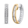 Thumbnail Image 1 of 1/2 CT. T.W. Lab-Grown Diamond Double-Sided Earrings in Sterling Silver and 14K Gold Plate (F/SI2)