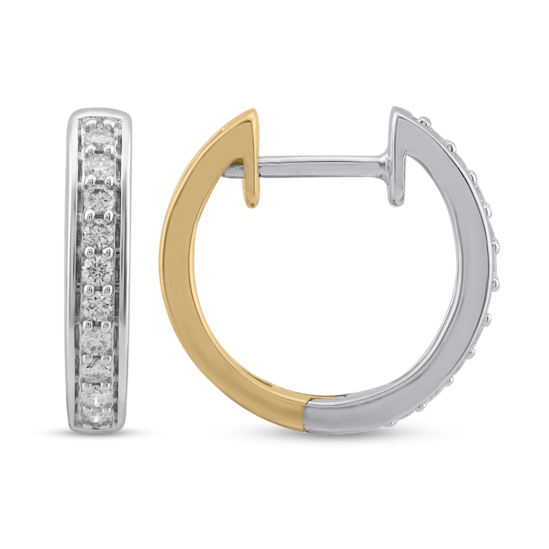 Main Image 3 of 1/2 CT. T.W. Lab-Grown Diamond Double-Sided Earrings in Sterling Silver and 14K Gold Plate (F/SI2)