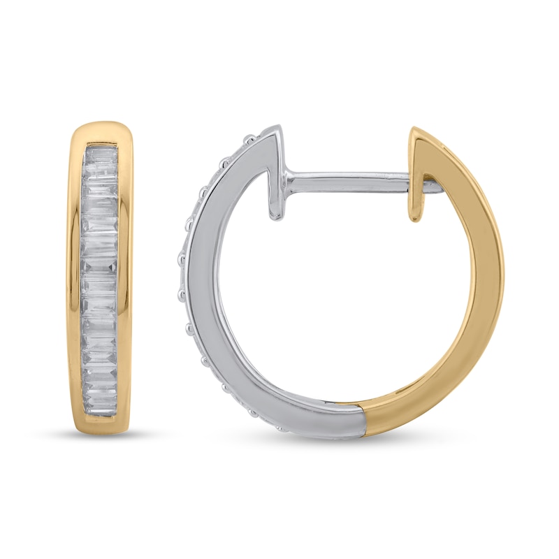 Main Image 4 of 1/2 CT. T.W. Lab-Grown Diamond Double-Sided Earrings in Sterling Silver and 14K Gold Plate (F/SI2)
