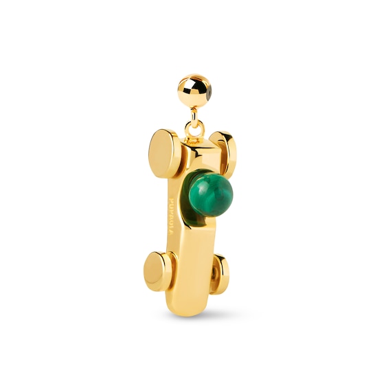 PDPAOLAâ¢ at Zales Malachite Derby Car Bead Charm in Sterling Silver with 18K Gold Plate