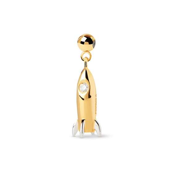 PDPAOLAâ¢ at Zales Cubic Zirconia Rocket Bead Charm in Sterling Silver with 18K Gold Plate