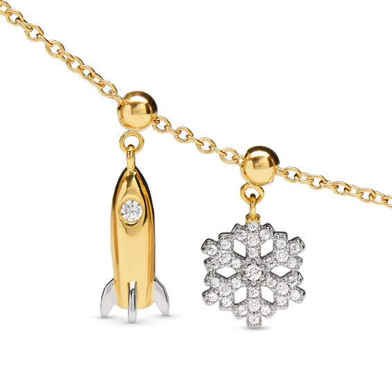 PDPAOLAâ¢ at Zales Cubic Zirconia Rocket Bead Charm in Sterling Silver with 18K Gold Plate