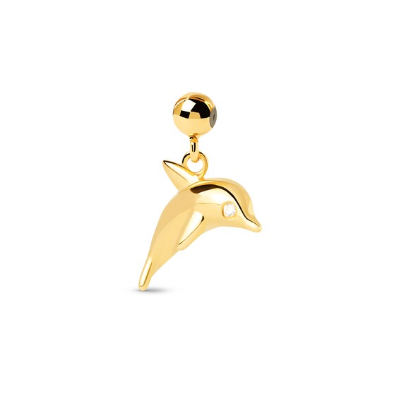 PDPAOLAâ¢ at Zales Cubic Zirconia Dolphin Bead Charm in Sterling Silver with 18K Gold Plate