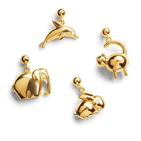 PDPAOLAâ¢ at Zales Cubic Zirconia Dolphin Bead Charm in Sterling Silver with 18K Gold Plate