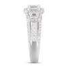 Thumbnail Image 2 of 1-5/8 CT. T.W. Emerald-Cut Diamond Frame Three Stone Triple Row Engagement Ring in 14K White Gold